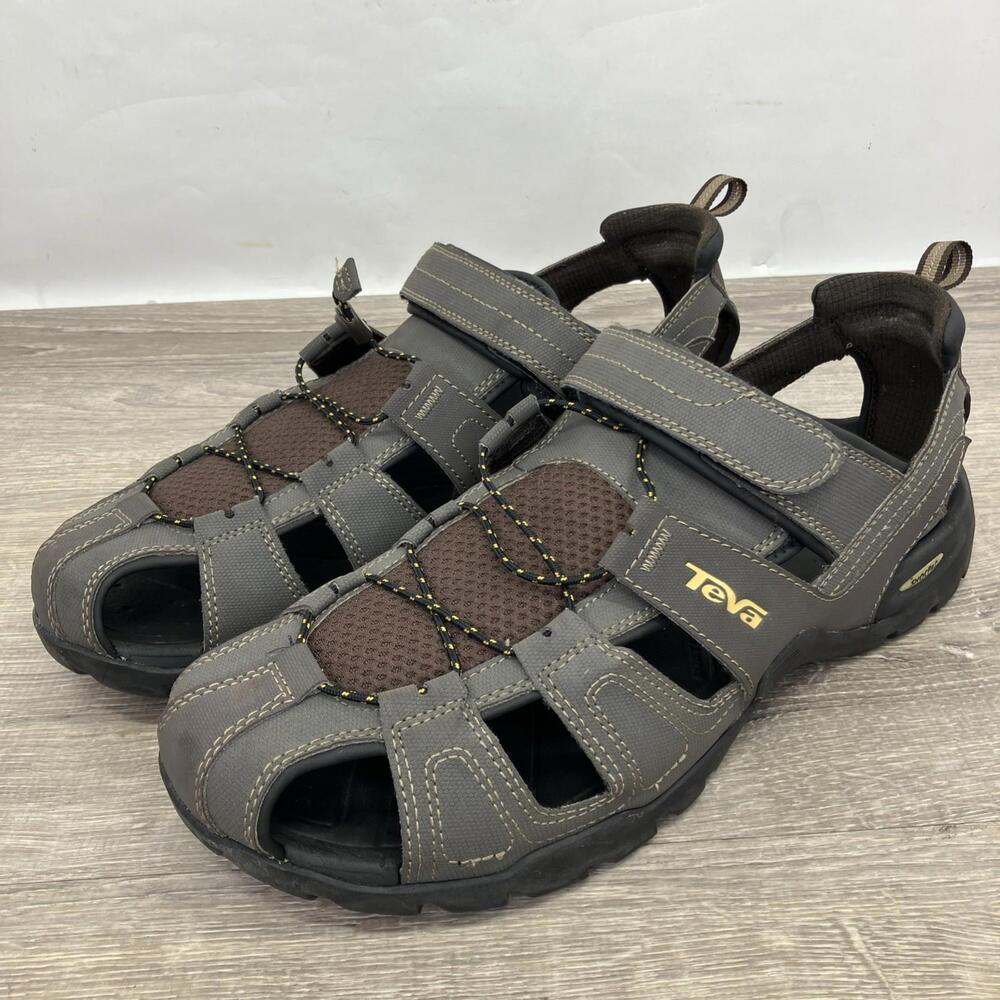 Size 13 Teva Forebay Sandals Mens Outdoor Trail Hiking Fishing Brown Water Shoes